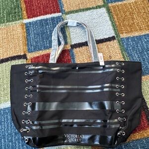NWT Victoria's Secret Black and Silver Tote